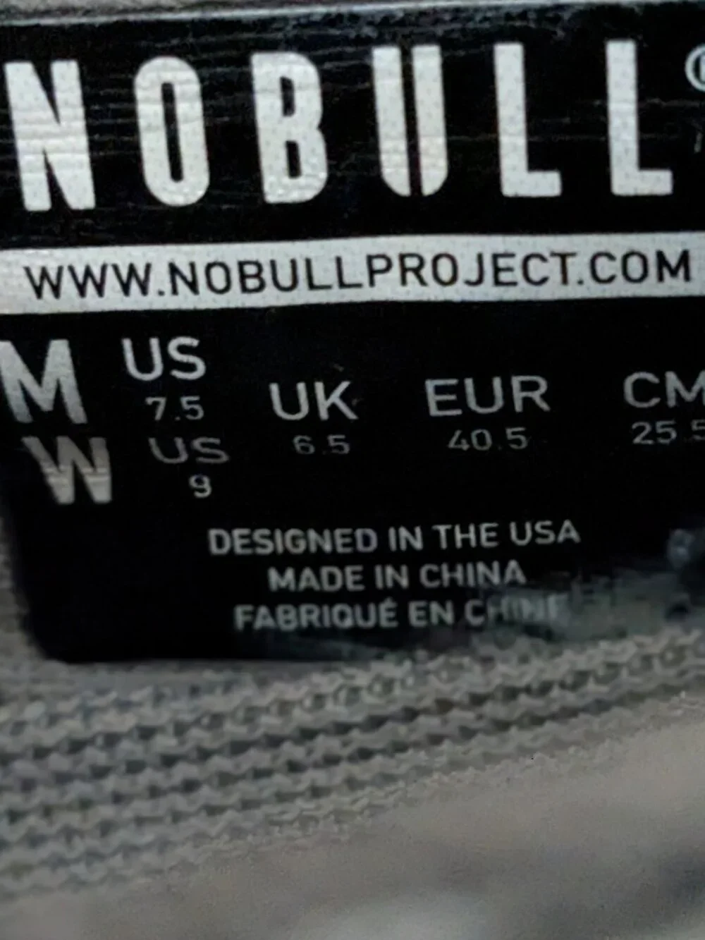 NOBULL Women Size 9 Men 7.5 SuperFabric Trainers Running Shoes Gray